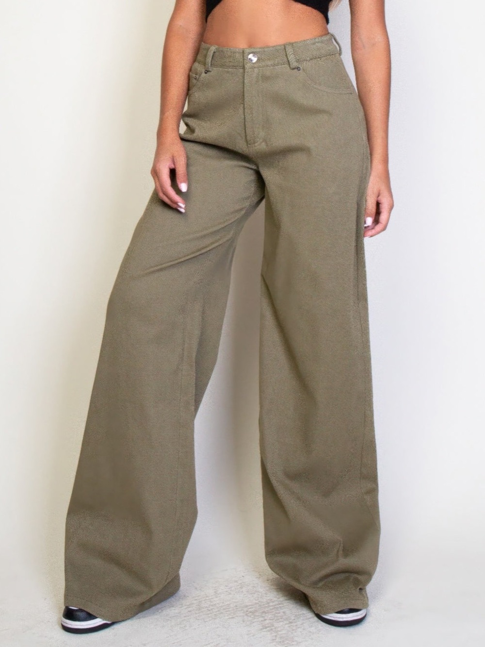 Star Embroidery Wide Leg Pants